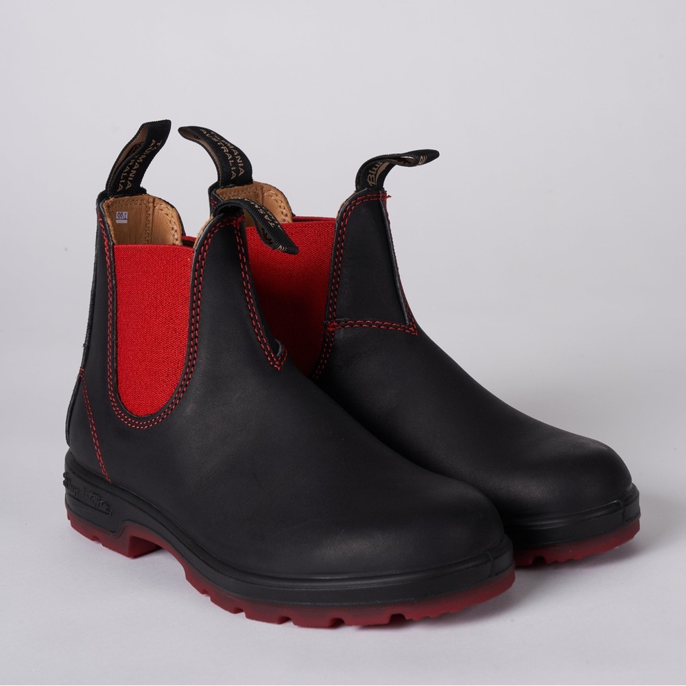 Blundstone #1316 Black and Red Leather Chelsea Boots